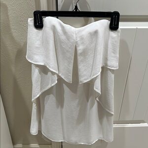 White Layered Strapless Top
